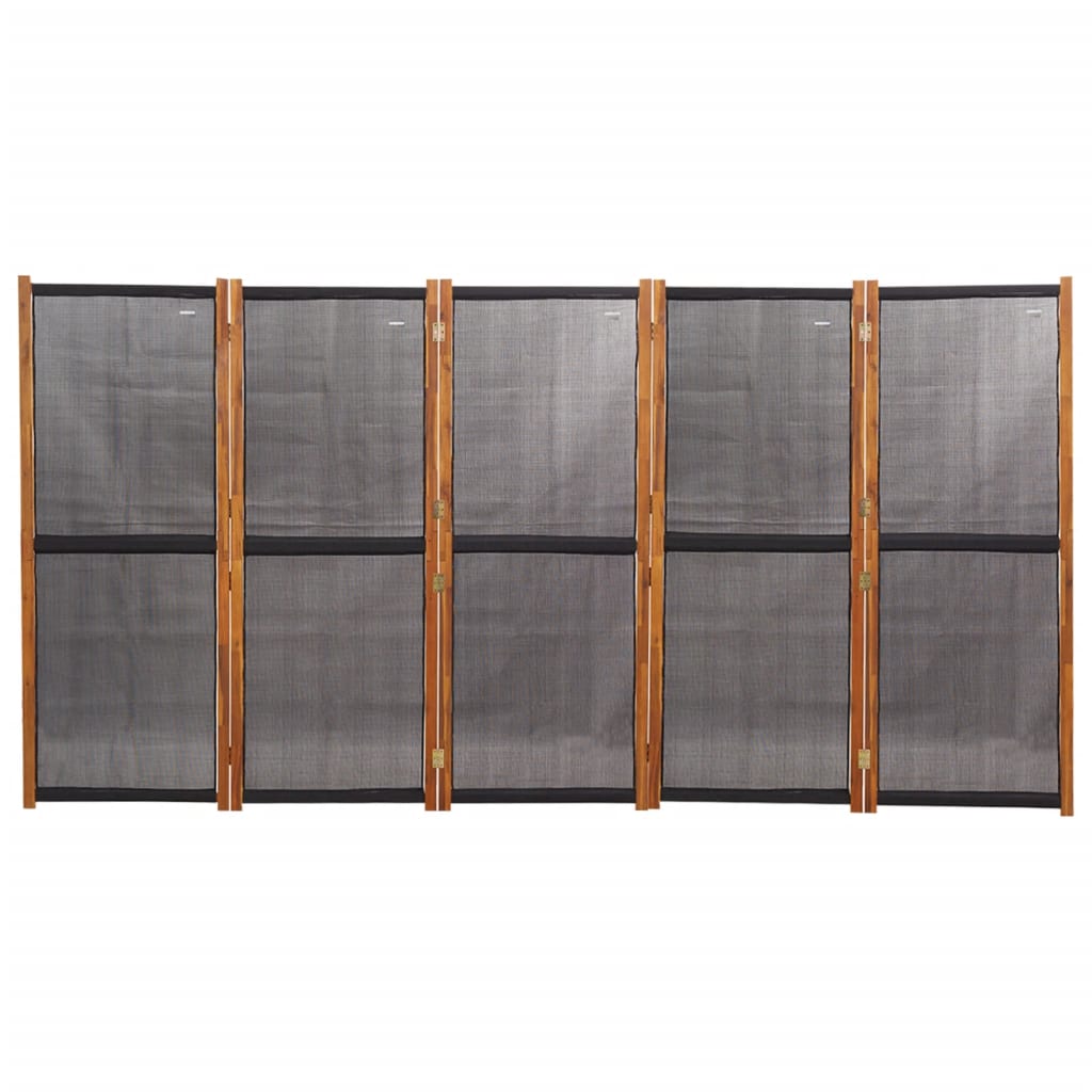 5-Panel Room Divider Black 350x180 cm - OLBRIT