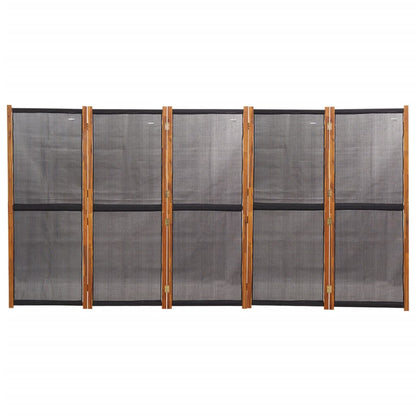 5-Panel Room Divider Black 350x180 cm - OLBRIT