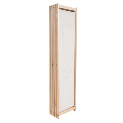 5-Panel Room Divider Cream 200x170x4 cm Fabric - OLBRIT