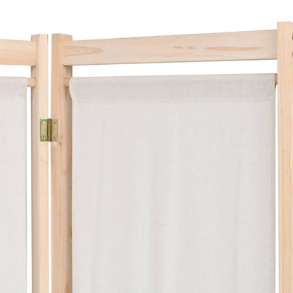 5-Panel Room Divider Cream 200x170x4 cm Fabric - OLBRIT