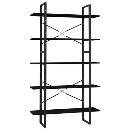 5-Tier Book Cabinet Black 100x30x175 cm Pinewood - OLBRIT