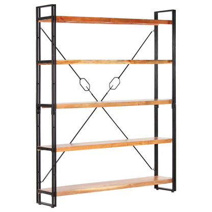 5-Tier Bookcase 140x30x180 cm Solid Acacia Wood - OLBRIT