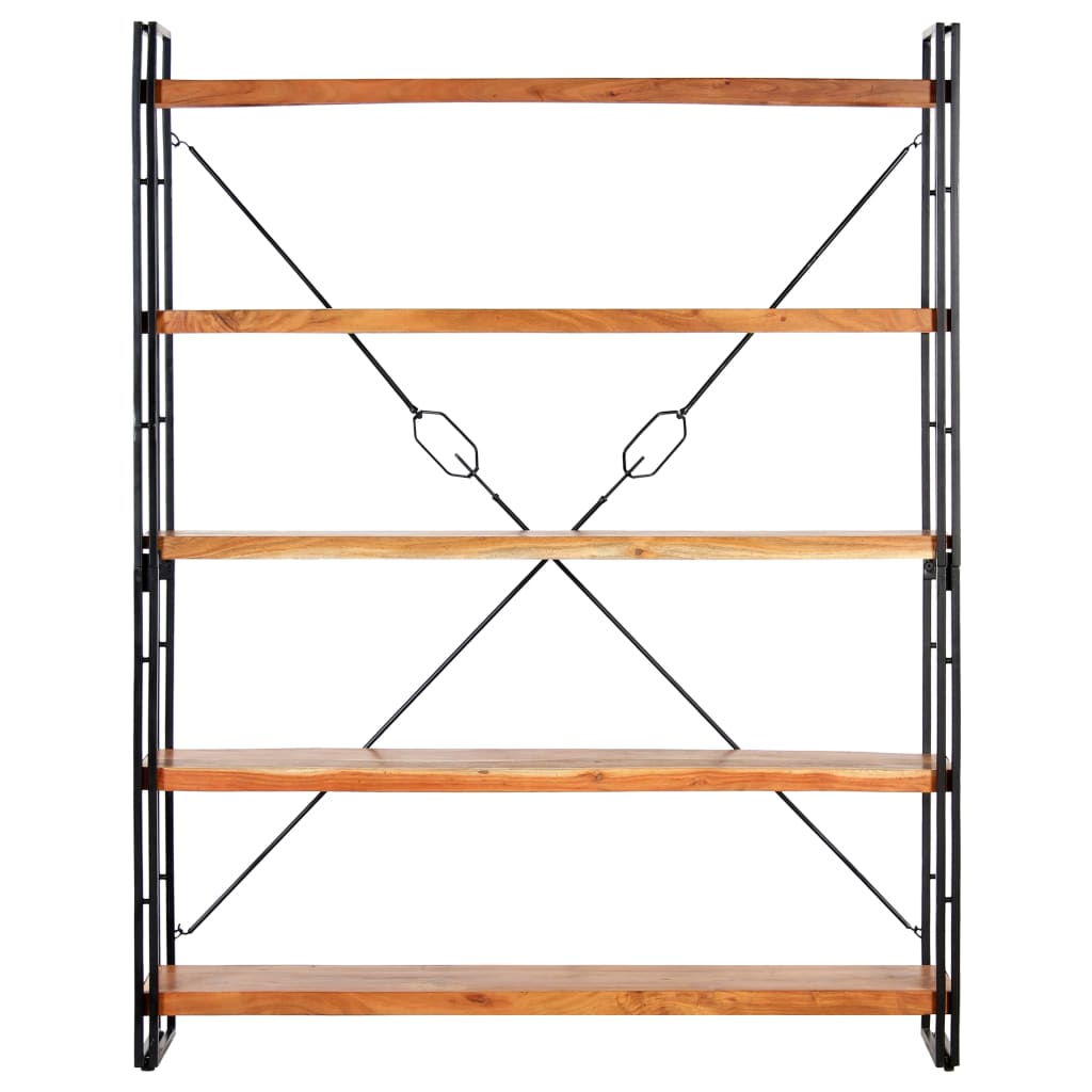 5-Tier Bookcase 140x30x180 cm Solid Acacia Wood - OLBRIT
