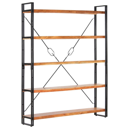 5-Tier Bookcase 140x30x180 cm Solid Acacia Wood - OLBRIT