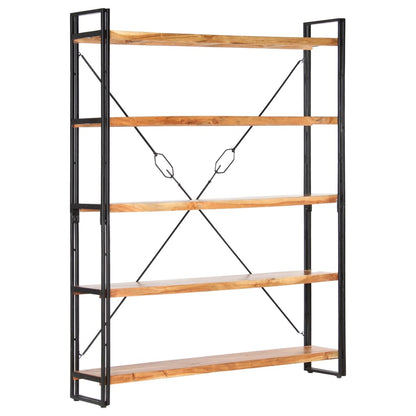 5-Tier Bookcase 140x30x180 cm Solid Acacia Wood - OLBRIT