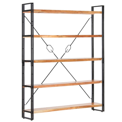 5-Tier Bookcase 140x30x180 cm Solid Acacia Wood - OLBRIT
