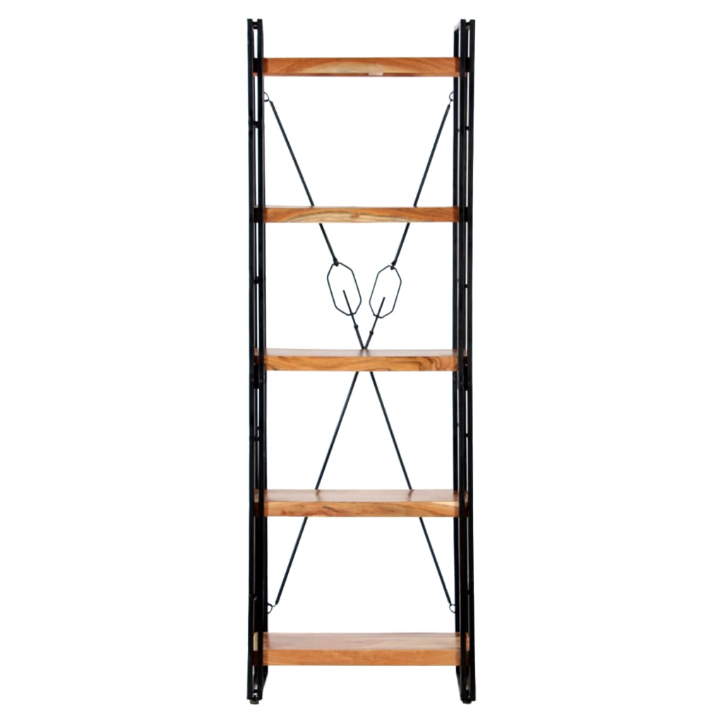 5-Tier Bookcase 60x30x180 cm Solid Acacia Wood - OLBRIT