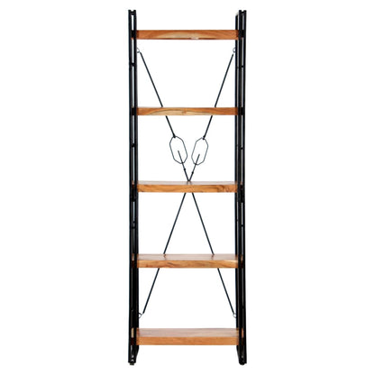 5-Tier Bookcase 60x30x180 cm Solid Acacia Wood - OLBRIT