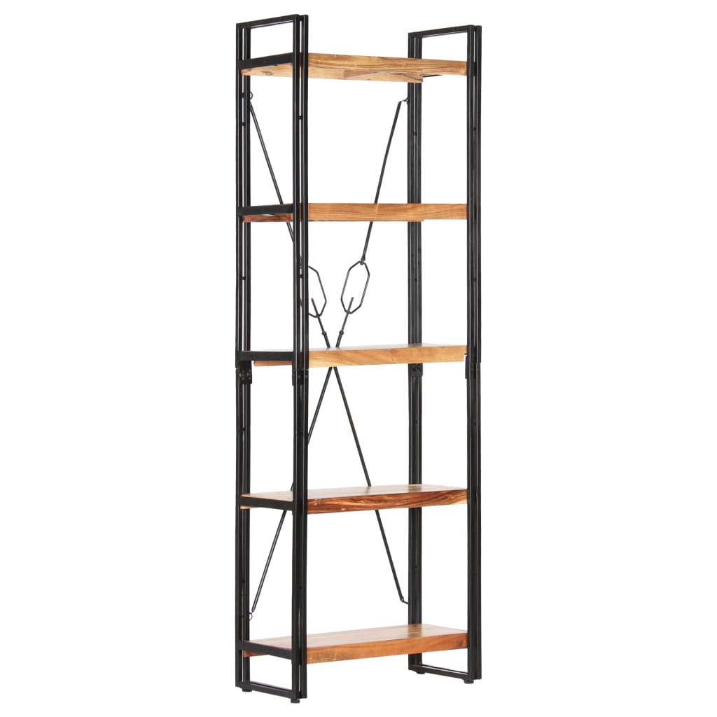 5-Tier Bookcase 60x30x180 cm Solid Acacia Wood - OLBRIT