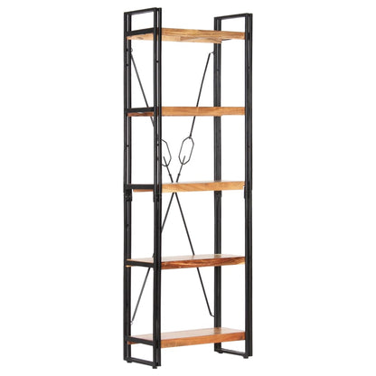 5-Tier Bookcase 60x30x180 cm Solid Acacia Wood - OLBRIT
