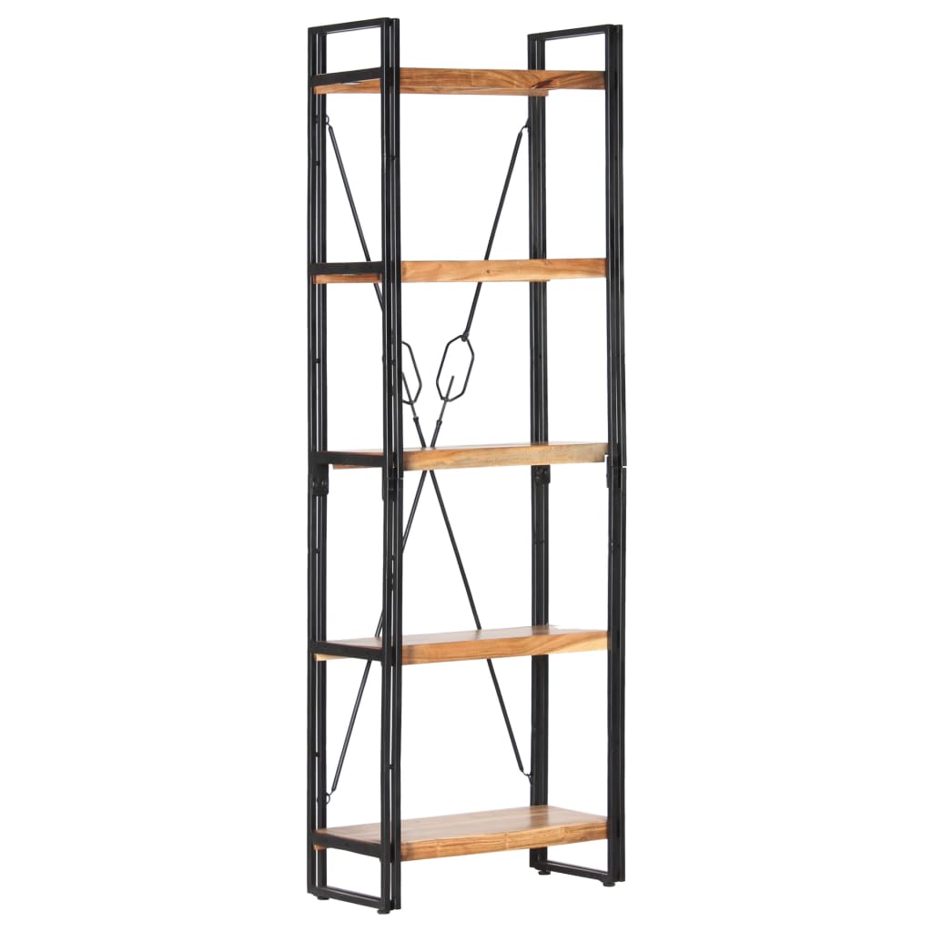 5-Tier Bookcase 60x30x180 cm Solid Acacia Wood - OLBRIT