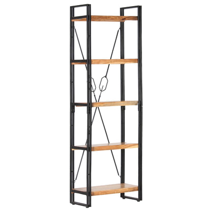 5-Tier Bookcase 60x30x180 cm Solid Acacia Wood - OLBRIT
