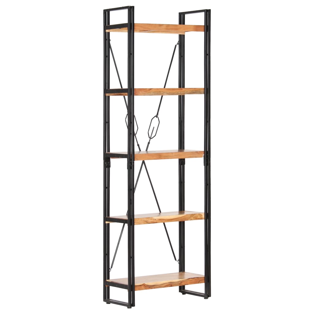5-Tier Bookcase 60x30x180 cm Solid Acacia Wood - OLBRIT