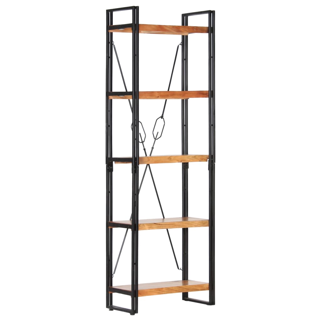 5-Tier Bookcase 60x30x180 cm Solid Acacia Wood - OLBRIT