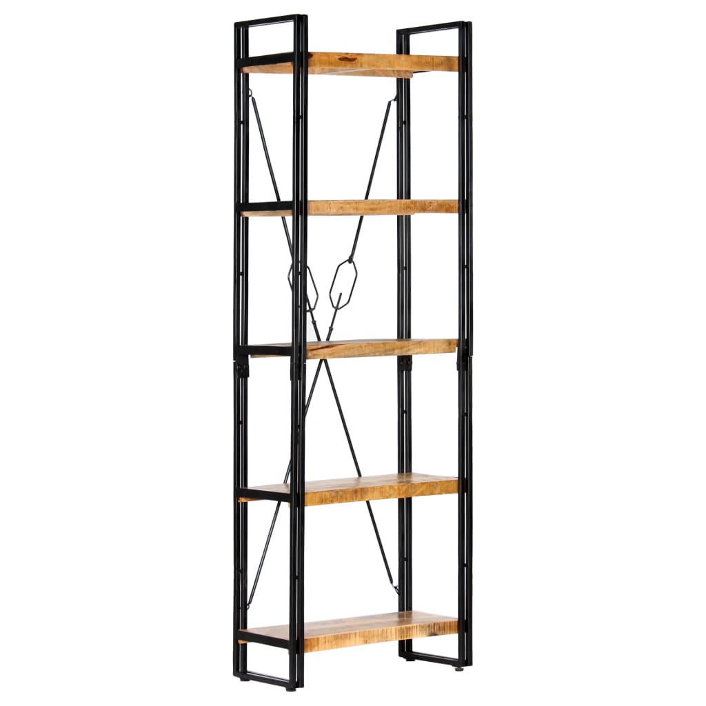 5-Tier Bookcase 60x30x180 cm Solid Mango Wood - OLBRIT