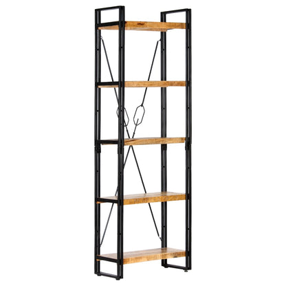 5-Tier Bookcase 60x30x180 cm Solid Mango Wood - OLBRIT