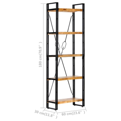 5-Tier Bookcase 60x30x180 cm Solid Mango Wood - OLBRIT