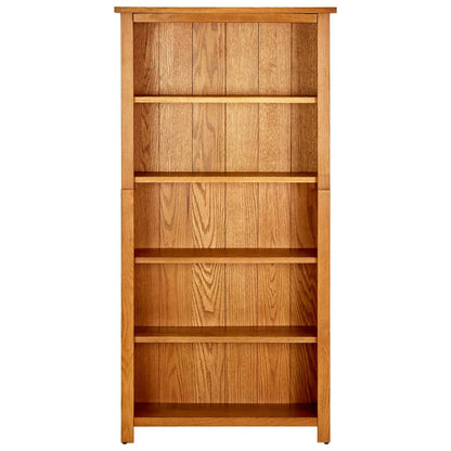 5-Tier Bookcase 70x22x140 cm Solid Oak Wood - OLBRIT