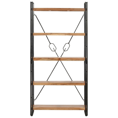 5-Tier Bookcase 90x30x180 cm Solid Acacia Wood - OLBRIT