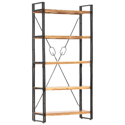 5-Tier Bookcase 90x30x180 cm Solid Acacia Wood - OLBRIT