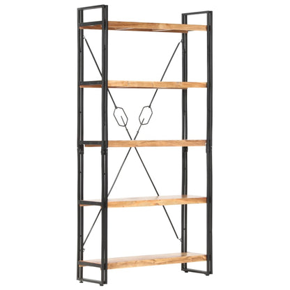 5-Tier Bookcase 90x30x180 cm Solid Acacia Wood - OLBRIT