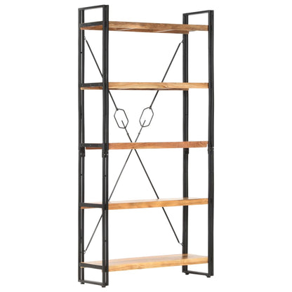 5-Tier Bookcase 90x30x180 cm Solid Acacia Wood - OLBRIT