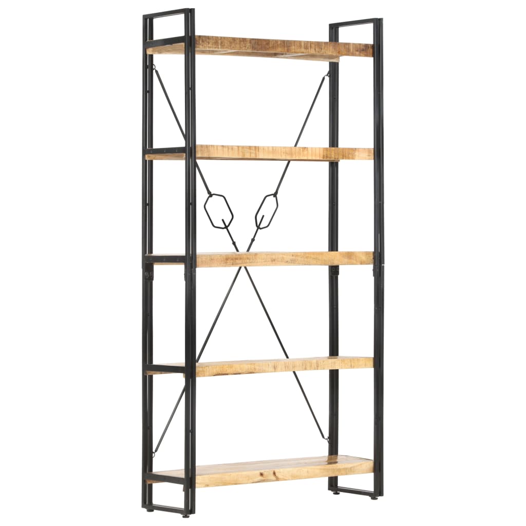 5-Tier Bookcase 90x30x180 cm Solid Mango Wood - OLBRIT