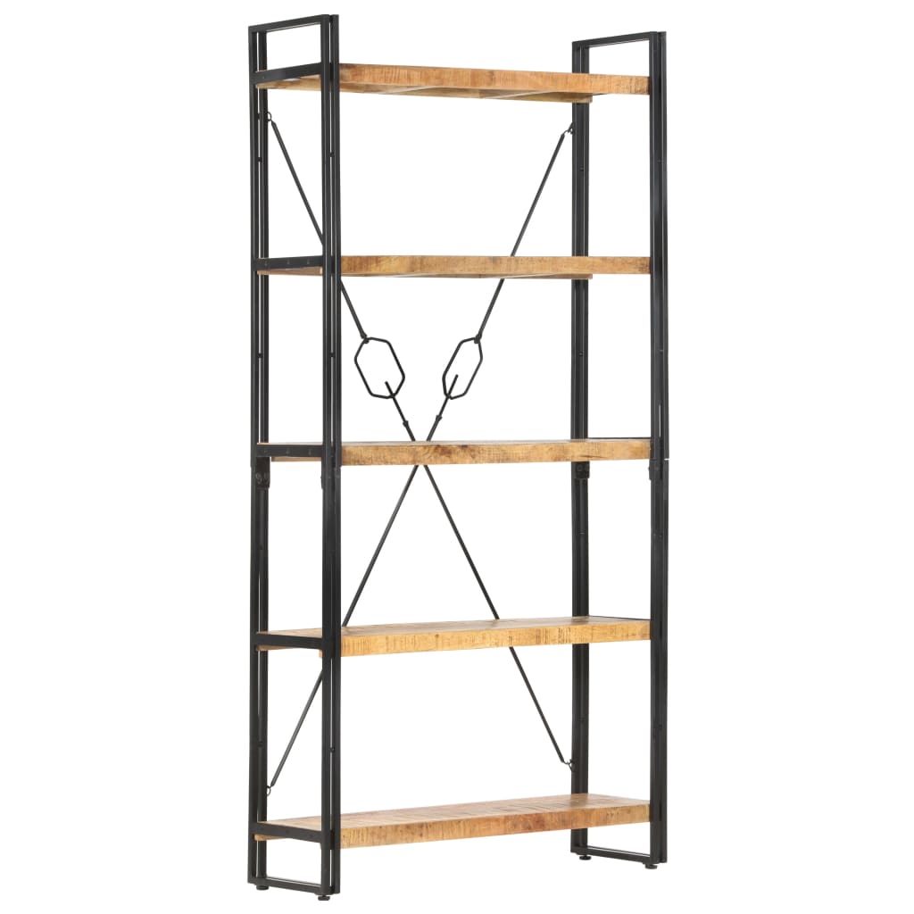 5-Tier Bookcase 90x30x180 cm Solid Mango Wood - OLBRIT