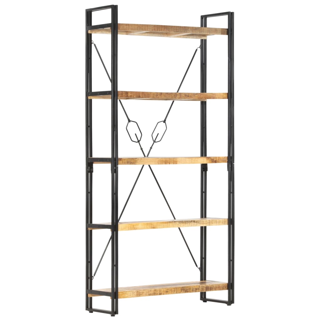 5-Tier Bookcase 90x30x180 cm Solid Mango Wood - OLBRIT