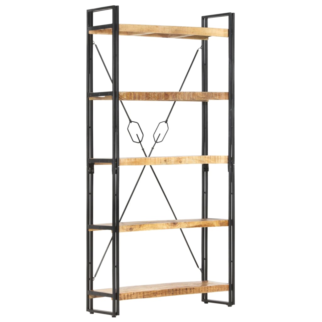 5-Tier Bookcase 90x30x180 cm Solid Mango Wood - OLBRIT