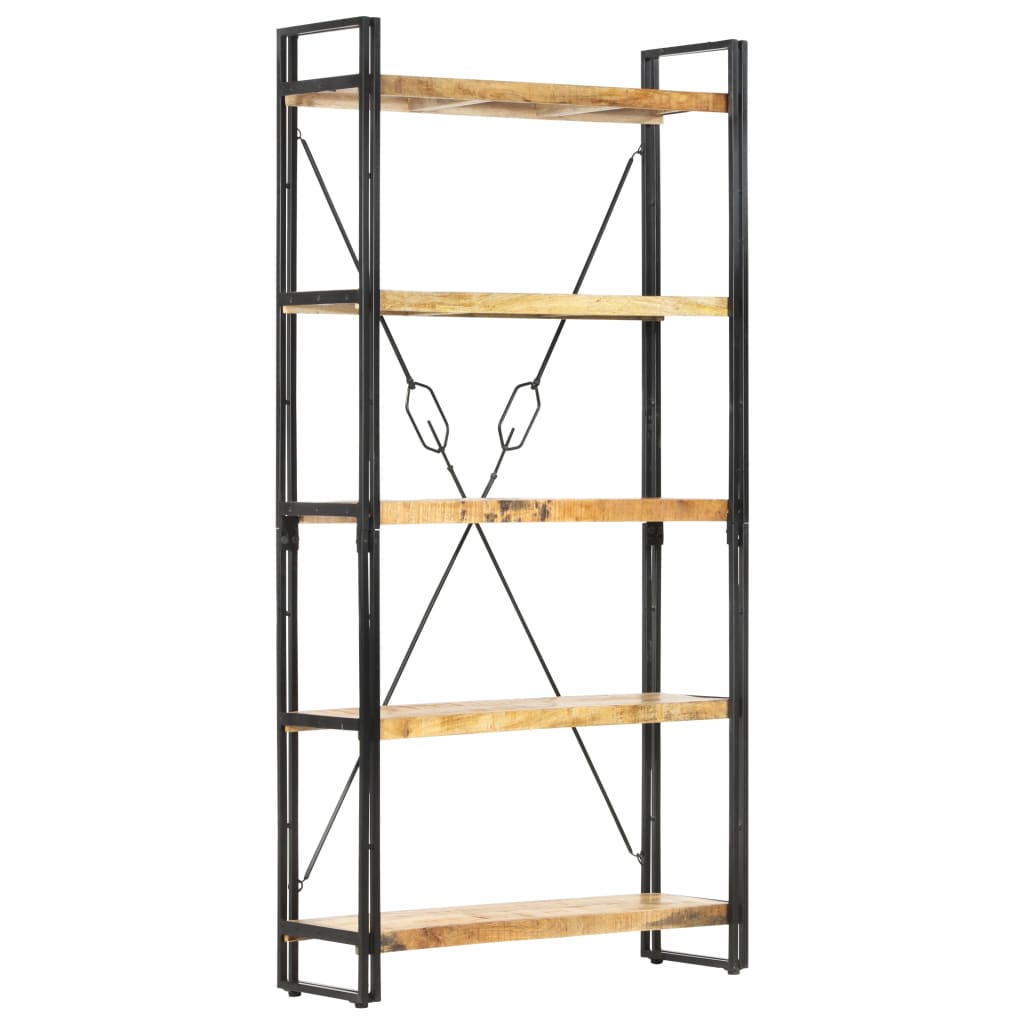 5-Tier Bookcase 90x30x180 cm Solid Mango Wood - OLBRIT