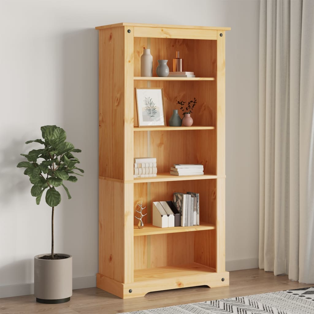 5-Tier Bookcase Mexican Pine Corona Range 81x40x170 cm - OLBRIT