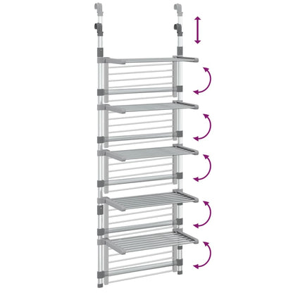 5-Tier Hanging Laundry Drying Rack Aluminium - OLBRIT