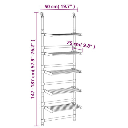 5-Tier Hanging Laundry Drying Rack Aluminium - OLBRIT