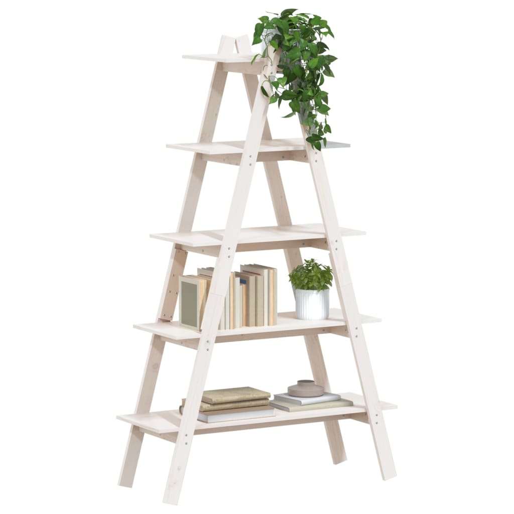 5-Tier Shelf A-shape 110x40x180.5 cm Solid Wood Pine - OLBRIT