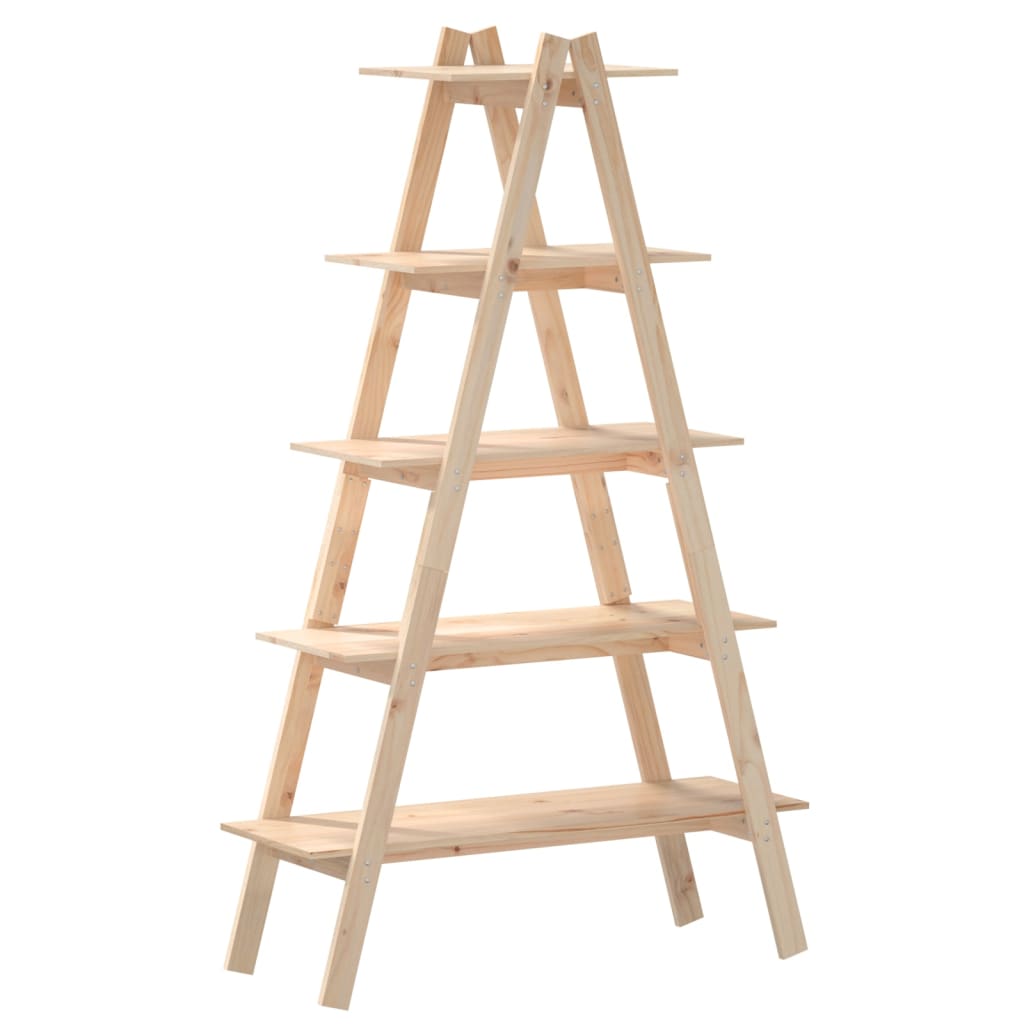 5-Tier Shelf A-shape 110x40x180.5 cm Solid Wood Pine - OLBRIT