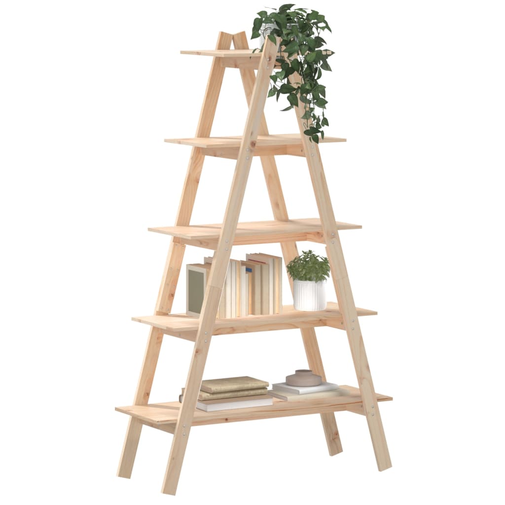 5-Tier Shelf A-shape 110x40x180.5 cm Solid Wood Pine - OLBRIT