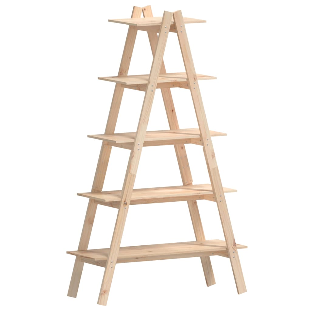 5-Tier Shelf A-shape 110x40x180.5 cm Solid Wood Pine - OLBRIT
