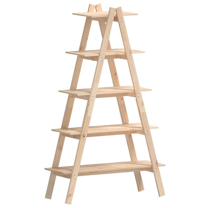 5-Tier Shelf A-shape 110x40x180.5 cm Solid Wood Pine - OLBRIT