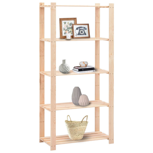 5-Tier Storage Racks 80x38x170 cm Solid Pinewood 250 kg - OLBRIT