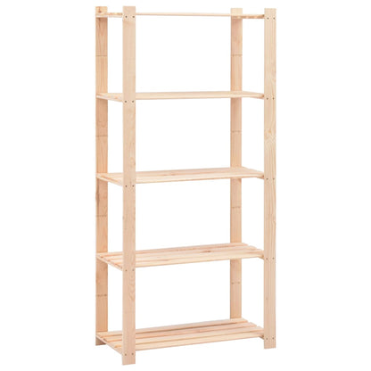 5-Tier Storage Racks 80x38x170 cm Solid Pinewood 250 kg - OLBRIT