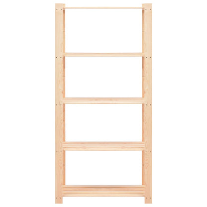 5-Tier Storage Racks 80x38x170 cm Solid Pinewood 250 kg - OLBRIT
