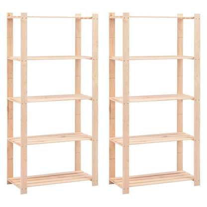 5-Tier Storage Racks 80x38x170 cm Solid Pinewood 250 kg - OLBRIT