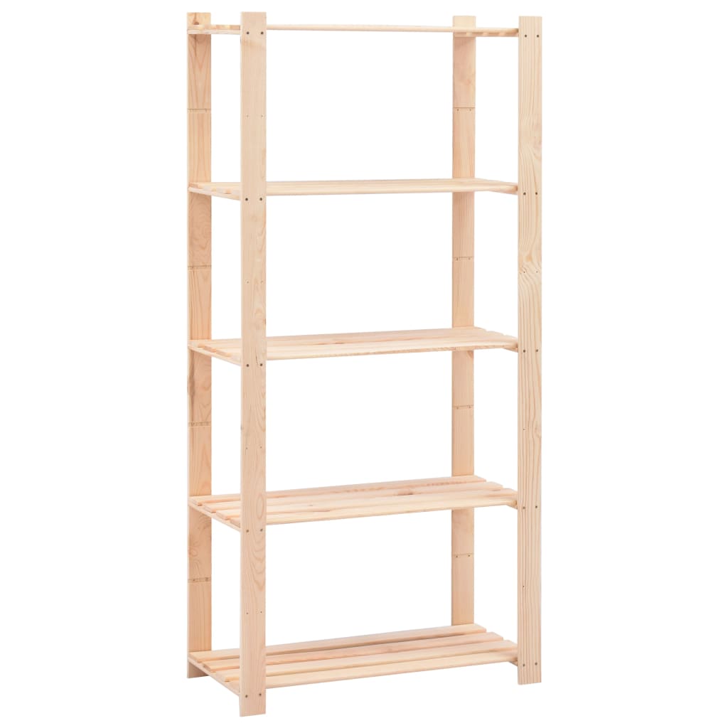 5-Tier Storage Racks 80x38x170 cm Solid Pinewood 250 kg - OLBRIT