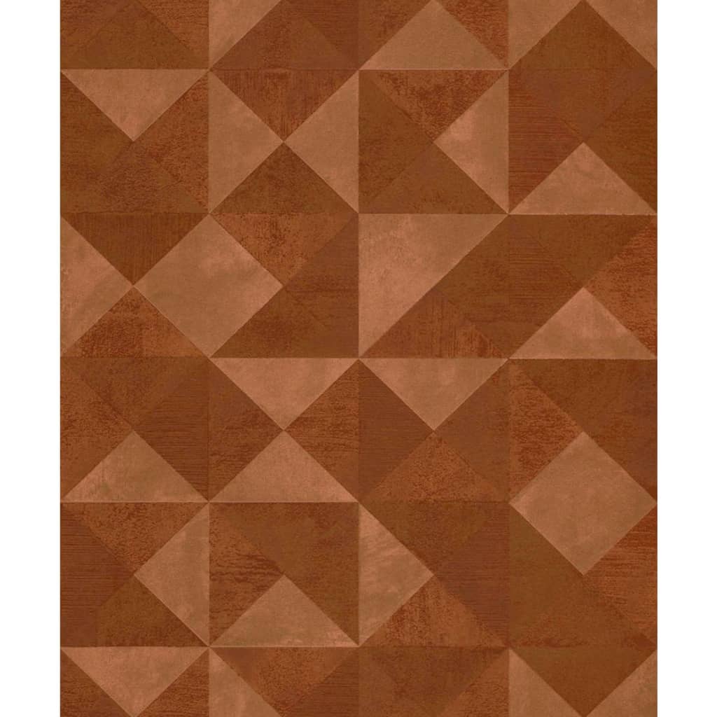 Wallpaper Graphic Shapes Facet Metallic Orange - OLBRIT