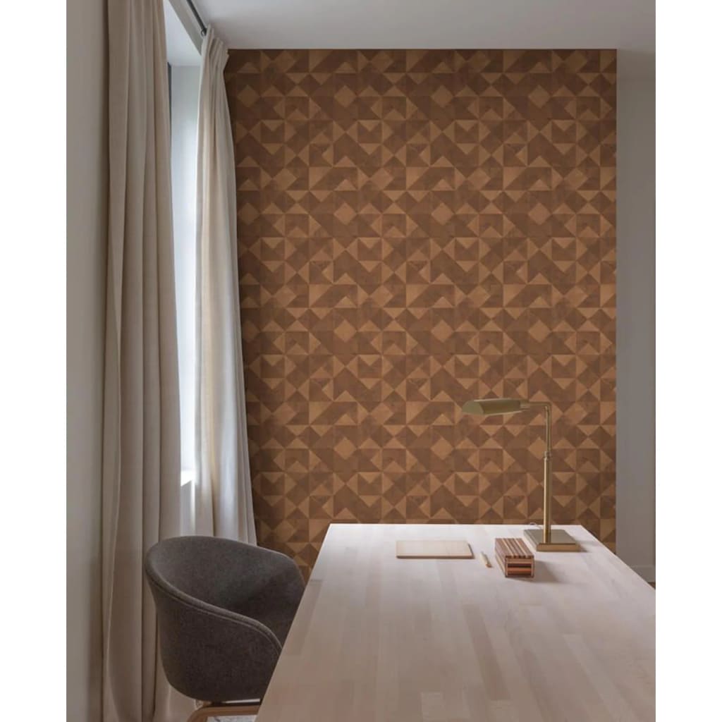 Wallpaper Graphic Shapes Facet Metallic Orange - OLBRIT