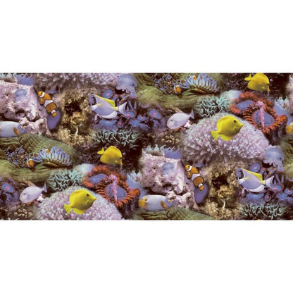 Good Vibes Wallpaper Coral and Tropical Fish Yellow and Purple - OLBRIT