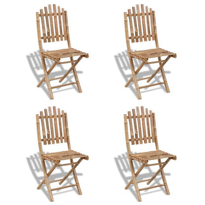 5 Piece Folding Outdoor Dining Set Bamboo - OLBRIT