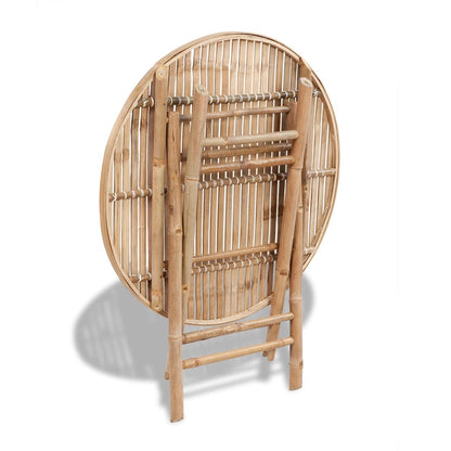 5 Piece Folding Outdoor Dining Set Bamboo - OLBRIT