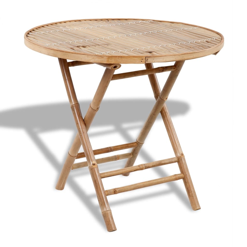 5 Piece Folding Outdoor Dining Set Bamboo - OLBRIT